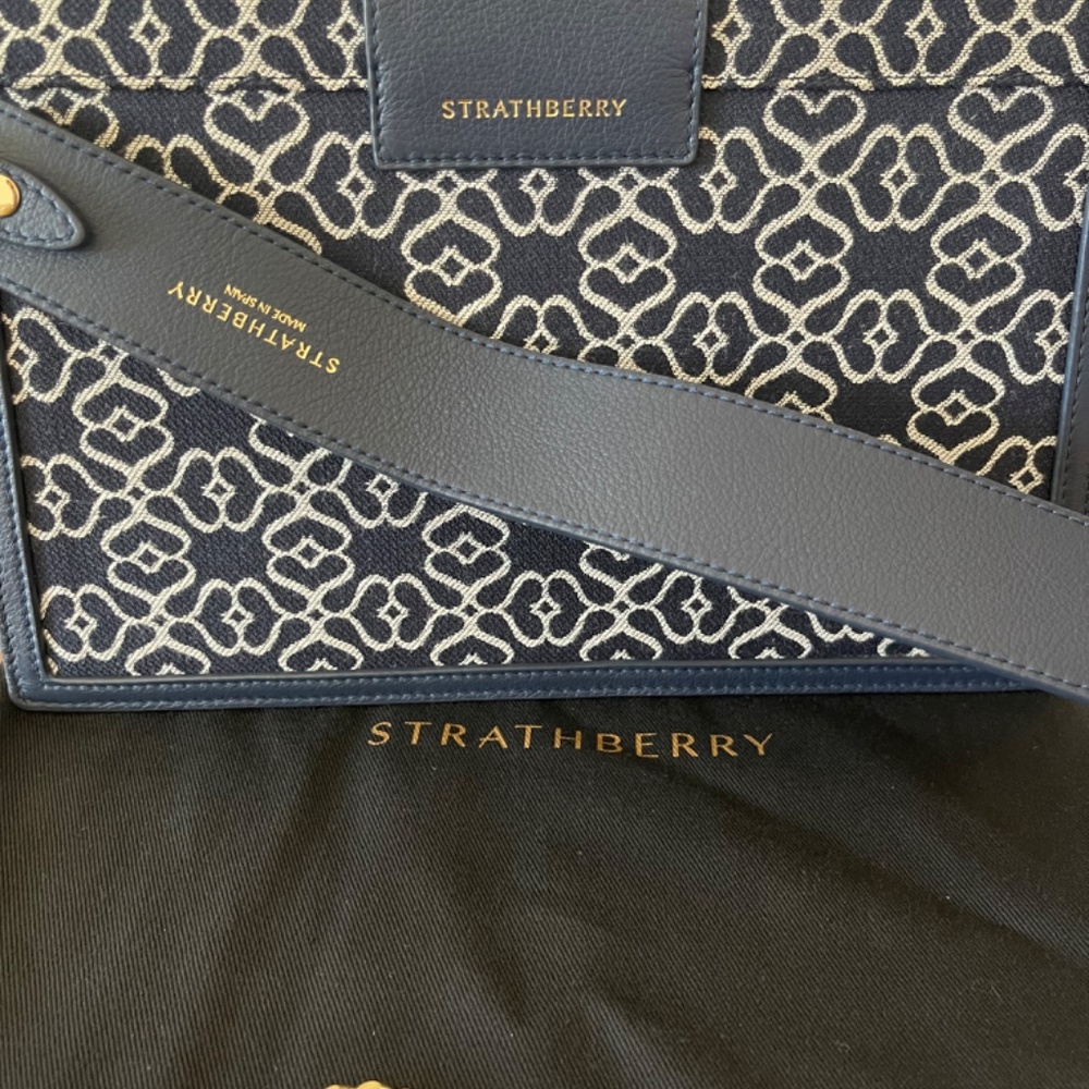 Strathberry Crescent Shoulder Leather & Monogram Bag - Picture 4 of 6